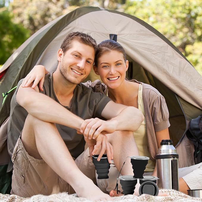 12 Pcs Silicone Collapsible Cup 7.04 oz Folding Camping Travel Collapsible - Image 6