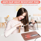 Quccefods Heat Resistant Mat Large Silicone Hot Hair Tools Mat for Curling Irons Flat Iron Hair Straightener Vanity Mat Portable Hair Styling Tools Hot Pad Vanity Organizers