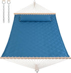 ANOW Quilted Hammock with Spreader Bars and Detachable Pillow, Large Hammock by ANOW