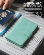 VULKIT Passport Holder with Airtag Holder RFID Blocking Passport Wallet Travel - Image 3