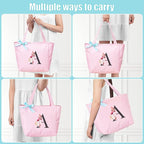 Vavabox Tote Bag, A-Z Initial Monogrammed Waterproof Tote Bag, Bridesmaid Gifts - Image 4