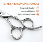 Fenice Peak Hair Thinning Scissors 6.0'' Barber Texturizing Shears 440C Thinner Hair Scissors with Engraving Handle for Salon and Home User