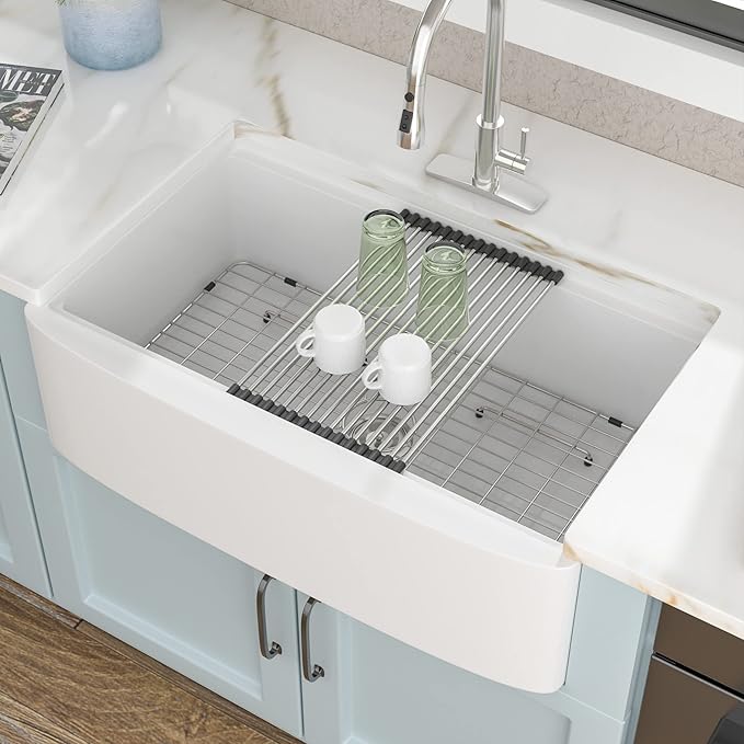 33 White Farm Sink Workstation - Image 3