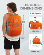 WATERFLY Hiking Foldable Daypack Backpack: 25L Ultra Lightweight Packable - Image 2