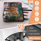 Cosmetic Bags Travel Makeup Toilet Case Waterproof Pouch for Women Girls 6.7X9.45inches - Artistic Tiger Walking Through A Splash - Filled Jungle