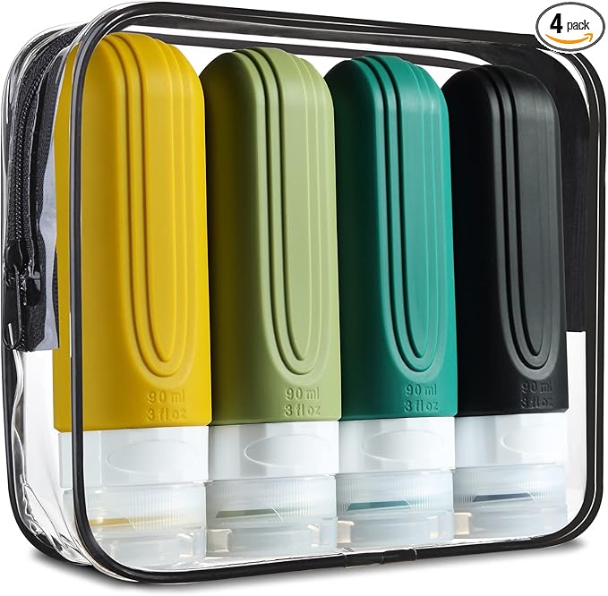Travel Bottles for Toiletries, Tsa Approved 3oz Travel Size Containers BPA Free by Mrsdry