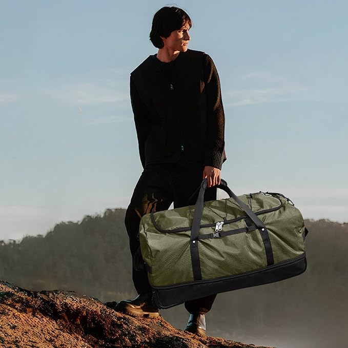 Vomgomfom Wheeled Collapsible Duffel Bag, 110L-140L Expandable Checked Luggage - Image 7