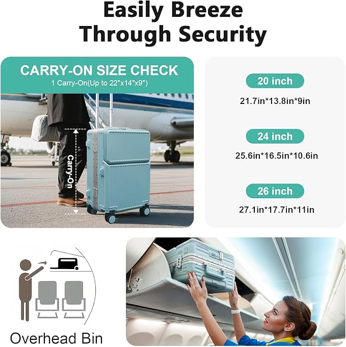 Hard Shell Luggage 28 Inch Travel Luggage, Carry-On Luggage Spinner TSA - Image 5