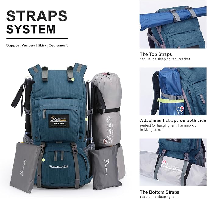 MOUNTAINTOP 40L Hiking Backpack Lightweight Travel Backpack - Image 8