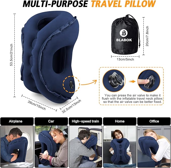 Inflatable Travel Pillow, Support Head, Used - Image 6