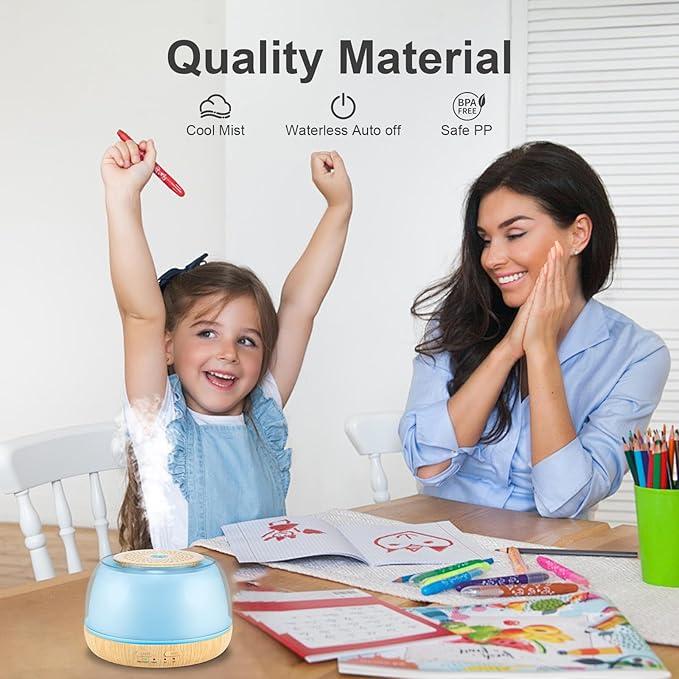 300ml Essential Oil Diffuser with Remote Control, 7-Color LED Lights, 4 Timer Modes, Quiet Ultrasonic Aromatherapy for Home, Office, Room, Small & Stylish Design