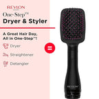 REVLON One-Step Hair Dryer and Styler, All-in-One Hair Brush Straightener for Salon-Quality Smooth & Straight Styles, Black