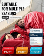 KingCamp Sleeping Bag for Adults, Cold Weather & Warm Extra Wide Big & Tall XL - Image 4