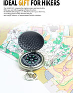 Black Pocket Waterproof Compass Toy Camping Survival Compasses Glow in The Dark - Image 5