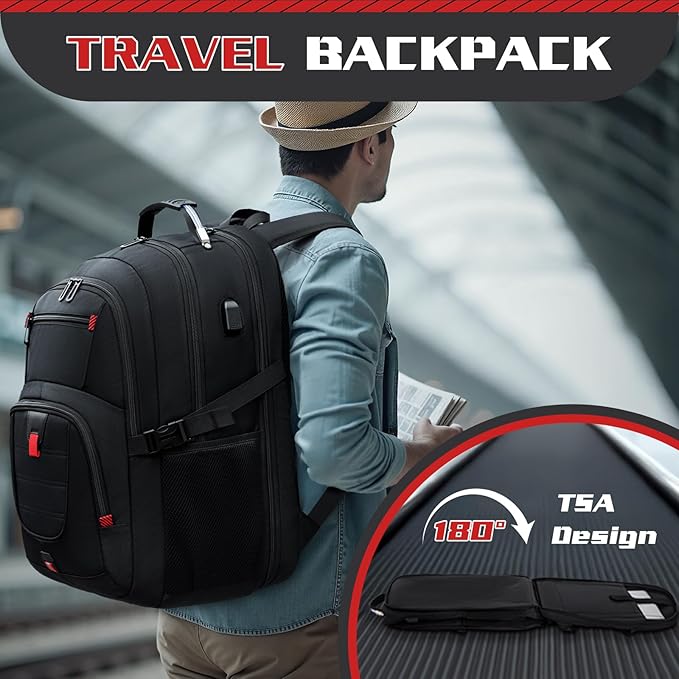 50L Travel Backpack, 17 inch Laptop Backpack - Image 5