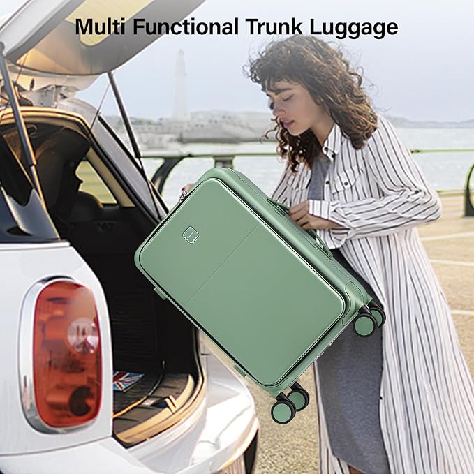 Hanke 24 Inch Luggage with Cup Holder and Charge, Top Opening Hard Shell - Image 10