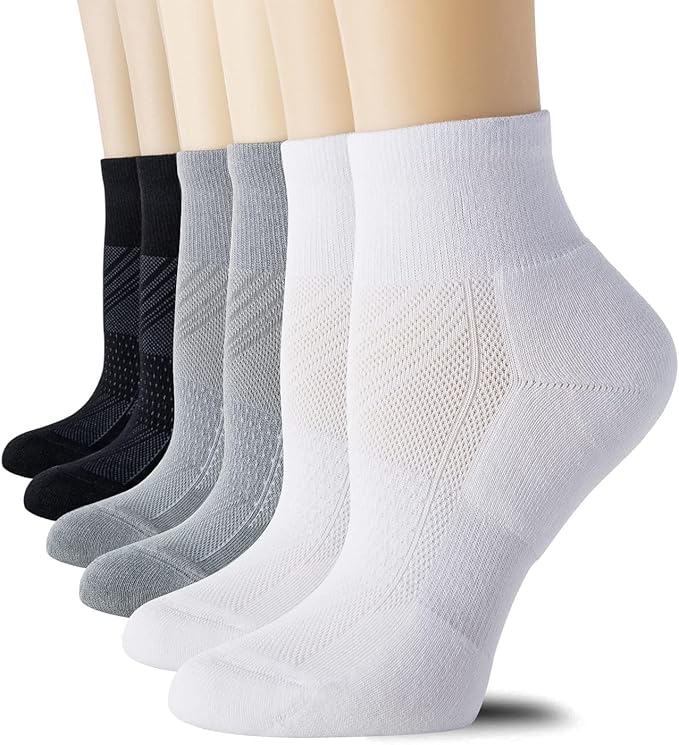CS CELERSPORT 6 Pairs Women's Running Ankle Socks Athletic Sport Socks Cushioned by CSCELERSPORT
