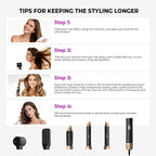 UKliss 5 in 1 Hair Styler & Blow Dryer Brush, Upgraded Detachable Hair Dryer Brush with Negative Ion, Air Curling Wrap for Drying, Curling, Straightening & Volumizing, Styling Tools for All Hair Types
