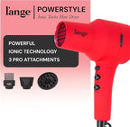 L'ANGE HAIR PowerStyle Turbo Ionic Hair Dryer | 1875 Watt Professional Blow Dryer with Diffuser & Concentrator | Multiple Heat & Speed Settings for Fast Drying | Salon-Grade Styling Tools, Red