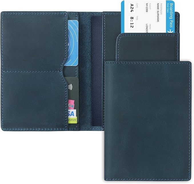 Jack&Chris Leather Passport Holder, Handmade Passport cover, Travel Wallet - Image 2