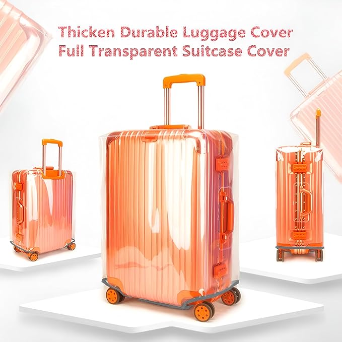 3 PCS Luggage Covers for Suitcase TSA Approved, 20/24/28 Inch Full Clear - Image 6