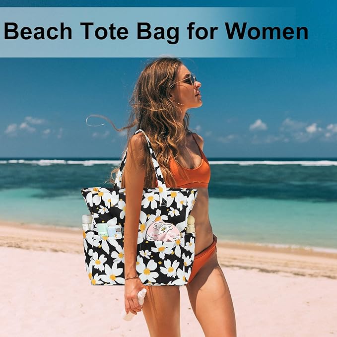 LEDAOU Beach Bag Waterproof Sandproof Women Tote Bag Pool Bag - Image 9