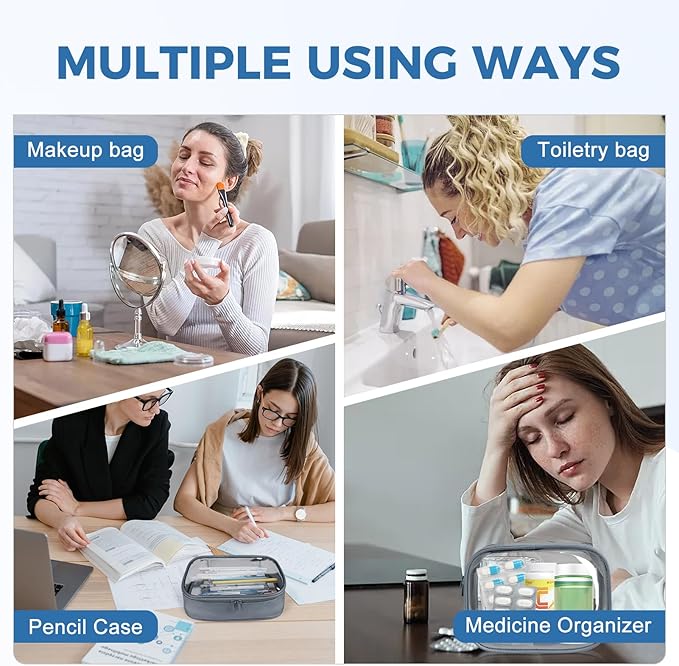 Moyad TSA Approved Clear Toiletry Bag, 3 Pack Quart Size 3-1-1 Liquids Pouch - Image 6