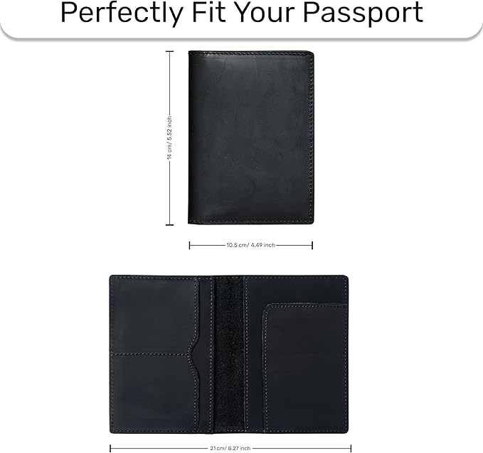 HIFA Leather Passport Holder, Handmade Passport Cover - Image 6
