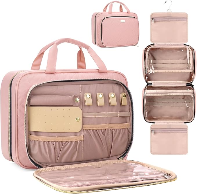 8L Travel Toiletry Bag with Jewelry Organizer by BAFAMYE