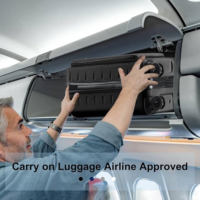 Carry On Luggage 22×14×9 Airline Approved, 20 Inch Lightweight ABS+PC Hard - Image 4