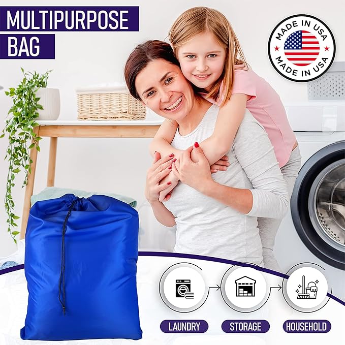 Laundry Bag with Locking Closure Drawstring – Extra Large Heavy Duty 100% Nylon - Image 6