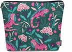 Lizard Cosmetic Travel Bag For Toiletries, Tropical Animal Floral Lizard Makeup Bag Toiletry Bags For Women, Flax Cosmetic Bags Make Up Bag Purse Toiletries Bag Birthday Gift