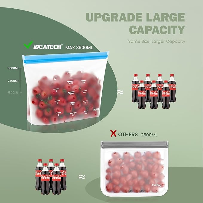 Dishwasher Safe Reusable Storage Bags Stand Up - Image 3