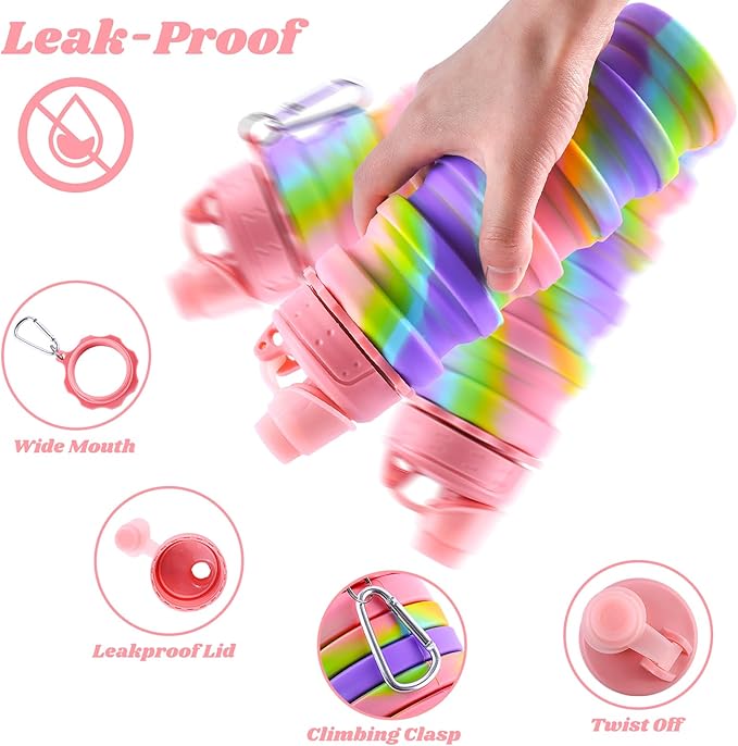 Collapsible Water Bottle for Adults, Reusable Silicone Foldable Water Bottles - Image 5