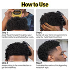 Twist Styler Brush for Black Men - Premium Durable Washable Hair Sponges Curls with Ergonomic Grip, Suitable for Afro 4C Hair & Coiled Textures - Home Styling Essential Hair Brush for Men & Barbers