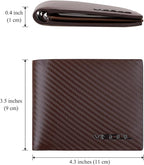 VISOUL Mens Carbon Fiber Leather Bifold Wallet - Image 5