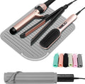 Quccefods Heat Resistant Mat Large Silicone Hot Hair Tools Holder for Curling Irons Flat Iron Hair Straightener Mat Portable Vanity Pad Accessories/Organizer