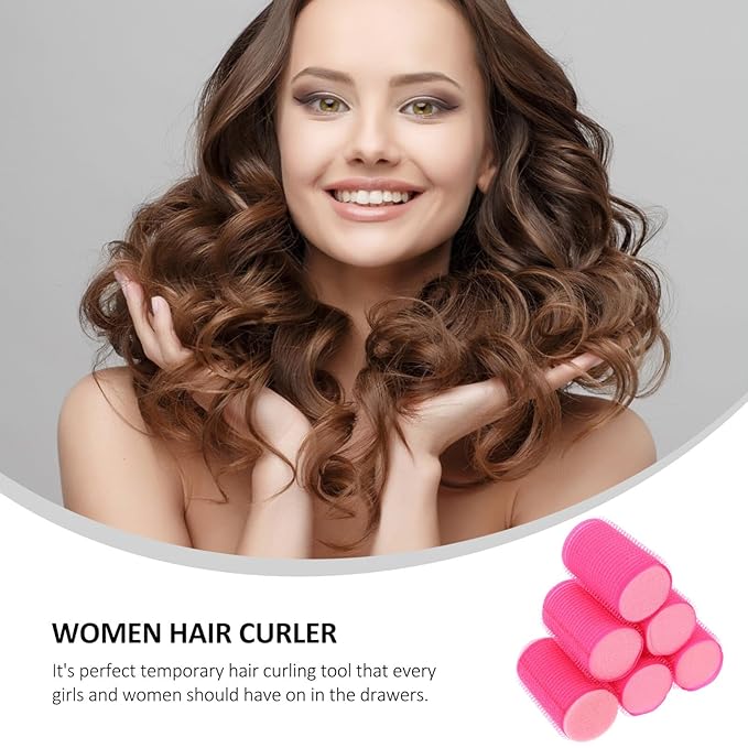 Beaupretty 8PCS Hair Sponge Roller Spiral Hair Curlers, Self-Adhesive Foam Curlers for HairStyling, No Heat Sleep-In Roller for Women