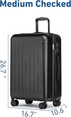 KYME Suitcase Hardshell With Double Spinner Wheels, PC+ABS TSA Lock Travel - Image 5