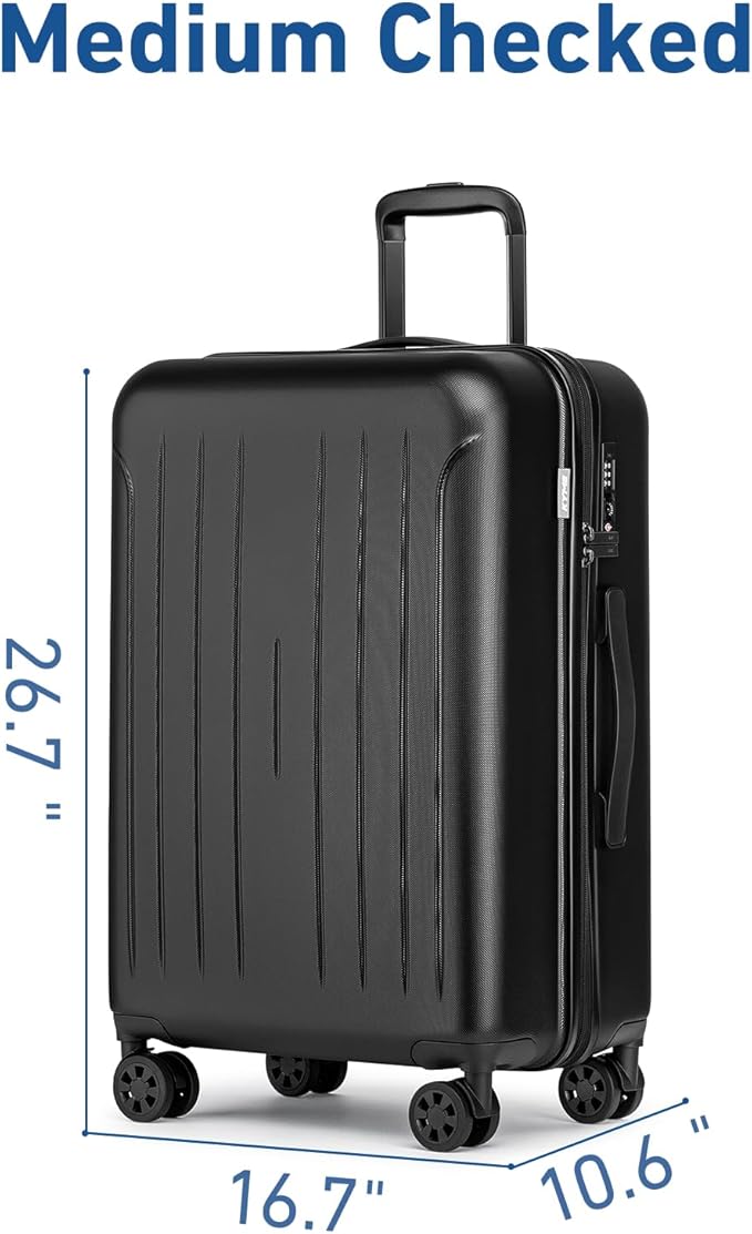 KYME Suitcase Hardshell With Double Spinner Wheels, PC+ABS TSA Lock Travel - Image 5