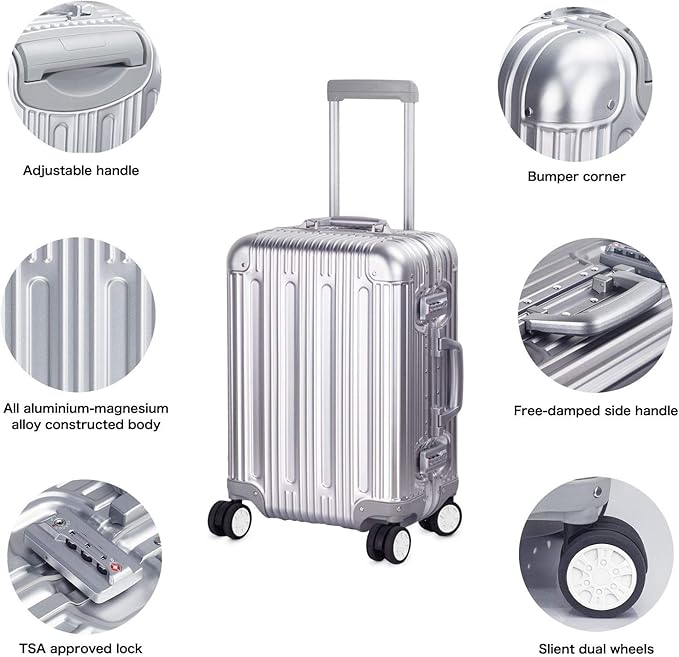 TRAVELKING All Aluminum Carry On Luggage - Image 2
