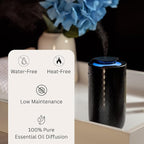 Waterless Essential Oil Diffuser – Portable Cordless Aromatherapy Diffuser for Home, Car & Office – 3 Mist Levels - 4 Timer Modes - 15ml Oil Capacity - USB-C Rechargeable