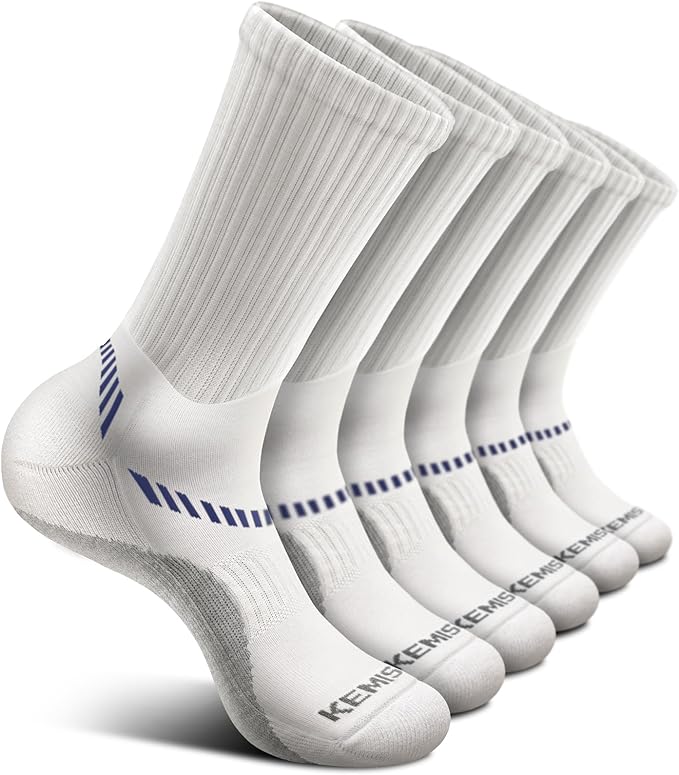 BULLIANT Compression Socks for Men 6Pairs, Athletic Crew Socks Cushioned For by BULLIANT