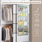 18 Pocekts Over the Door Shoes Organizer, Behind Door Hanging Storage Pocekt - Image 5