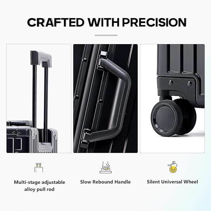 YYW Aluminum Carry-On Luggage Airline Approved Lightweight Suitcase - Image 5