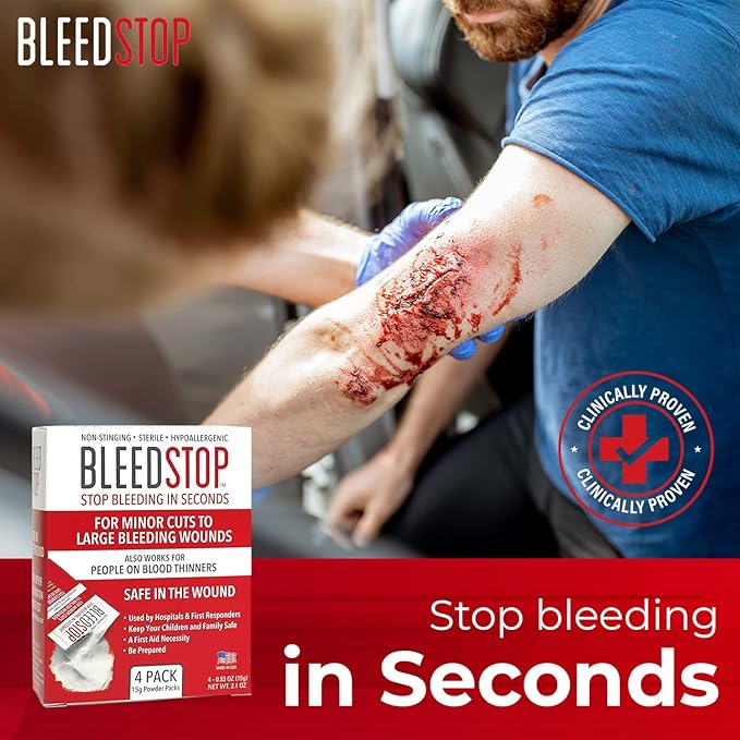 BleedStop First Aid Powder for Blood Clotting, Trauma Kit, Blood Thinner - Image 3
