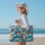Becokan Beach Bags for Women Large Waterproof Beach Tote Bag Zipper Beach Bags - Image 6