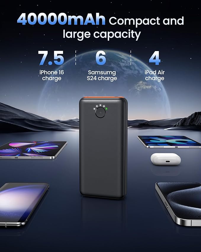 Portable Charger Power Bank 40000mah, USB C Fast Charging 22.5W External - Image 3