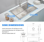 POPFLY 28×20 Inch Drop In SUS 304 Kitchen Sink, Top mount Stainless Steel 9 - Image 7