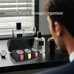 Juntan 3 Slots Hard Watch Travel Case, Portable PU Leather Zipper Storage - Image 5